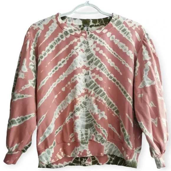 YFB Young Fabulous & Broke Tie Dye Balloon Sleeve Sweater Orange and Green Small - Picture 1 of 13